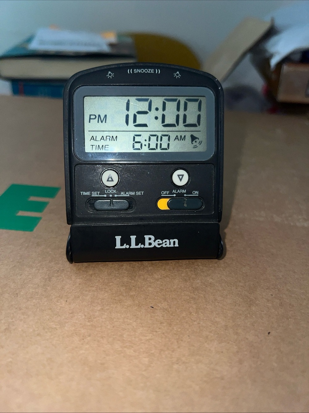 L.L.Bean Black Digital Travel Alarm Clock